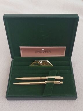SHEAFFER Vintage Targa 1005-9 23K Gold Electroplate Pen & Pencil Set NWT